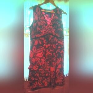 Simply Vera Vera Wang Red and Black Sheath Mini Dress